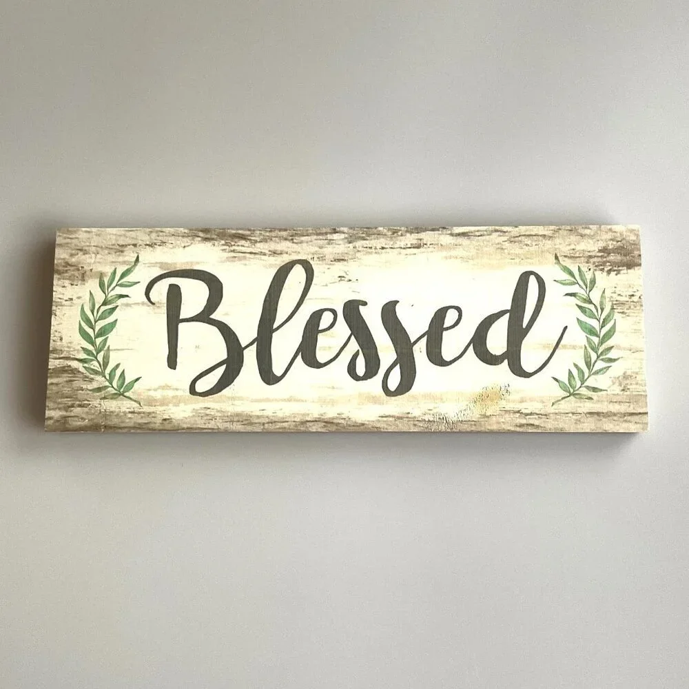BLESSED WOODEN WALL HANGING DECORATIONS - Picture 1 of 7